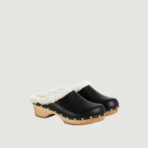 Sabot Youyou Women's Black Shearling-Lined Clogs